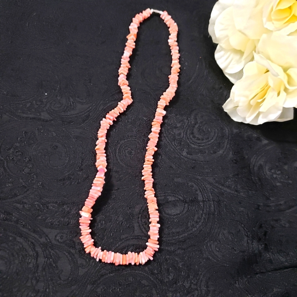 Women's Surf Style Puka Shell Pink Necklace